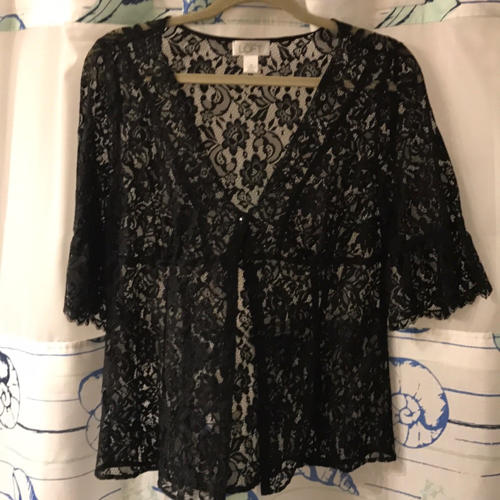 LOFT Lacy black top, boutique